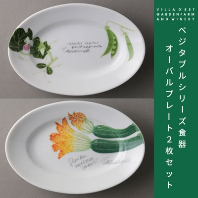 【ヴィラデストワイナリー】ベジタブルシリーズ食器　オーバルプレート(楕円形)2枚