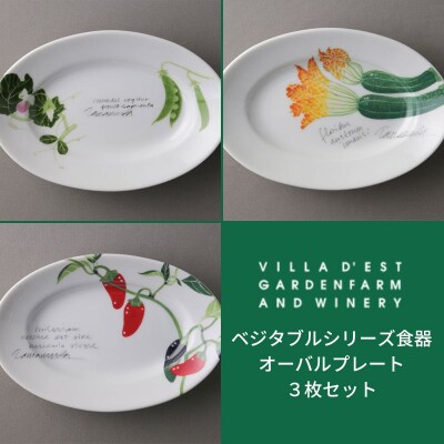 ヴィラデストワイナリーベジタブルシリーズ食器 オーバルプレート3枚セット