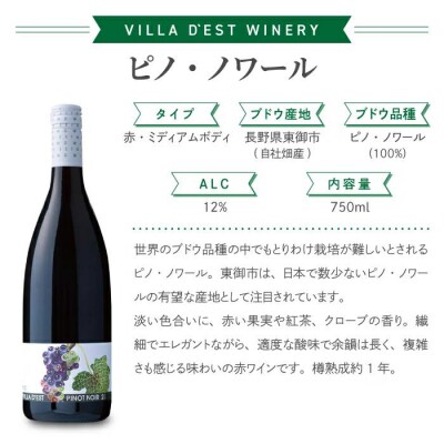 ヴィラデストワイナリー 赤ワイン 4本セット (タザワメルロー・ピノ・ノワール)