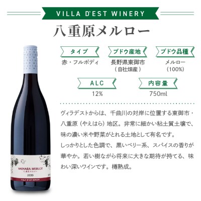 日本ワインコンクール銀賞! メルロー(赤ワイン) 飲み比べ 3種6本セット|ヴィラデスト ワイナリー