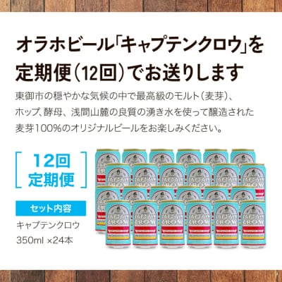 【12回定期便】オラホビール キャプテンクロウ24本
