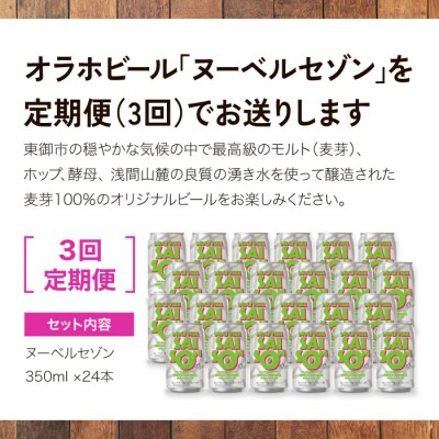 【3回定期便】クラフトビール「ヌーベルセゾン」24本|オラホビール 地ビール