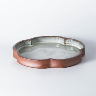 桜井陶房 わら灰釉梅花平鉢 菓子器
