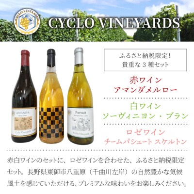 496ヴィンヤード プレミアムワイン3本セット (赤・白・ロゼ 各1本)