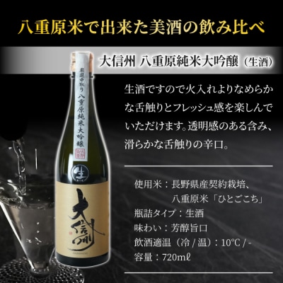 日本酒「大信州」 酒米「ひとごこち」火入れ・生酒の飲み比べセット