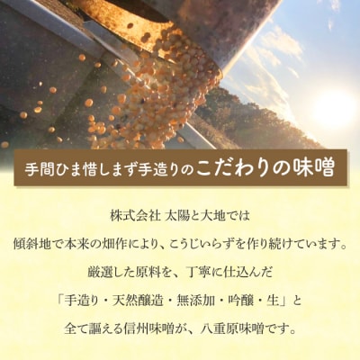 【太陽と大地】在来種大豆こうじいらず使用 手造り信州味噌「八重原味噌」500g 大桂商店