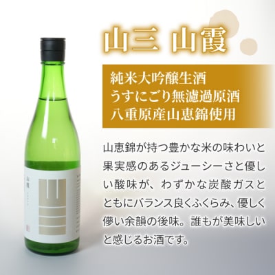 「八重原産ひとごこち・山恵錦」でできた日本酒 山三酒造「初雪」「山霞」2本 飲み比べ セット