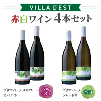 国産ワインコンクール銀賞!長野ワイン 赤白 4本セット【ヴィラデストワイナリー】