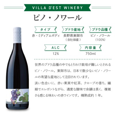 【ヴィラデストワイナリー】ピノ・ノワール(赤・ロゼ)飲み比べ4本セット