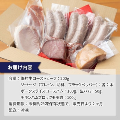 【自家製ソーセージハム男】峯村牛ローストビーフセット