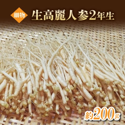 【栽培期間出来るだけ農薬を減らして作った 生高麗人参】2年生 細物 約200g 国産 朝鮮人参