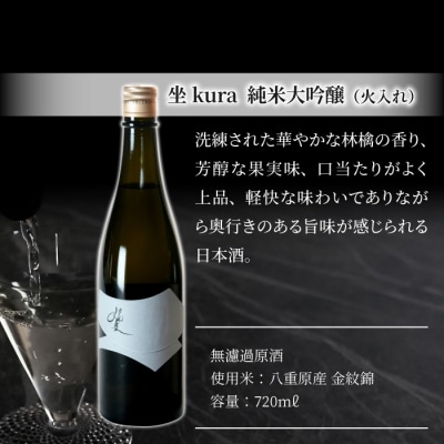 日本酒「坐kura 純米大吟醸 金紋錦」「坐kura 純米吟醸 山恵錦」酒米違い飲み比べセット