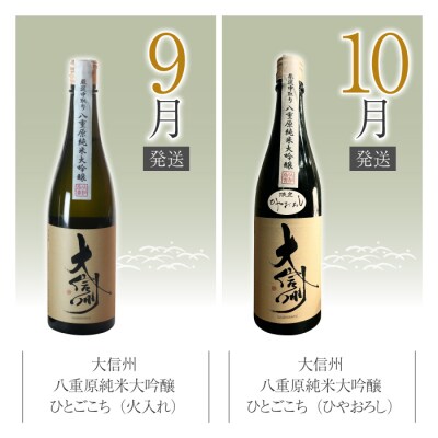 【全4回】八重原米で醸す日本酒4本頒布会(大信州 八重原米純米大吟醸)