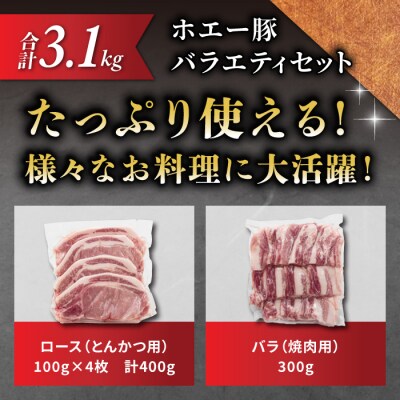 東御市産 ホエー豚 バラエティセット合計3.1kg