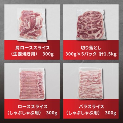 東御市産 ホエー豚 バラエティセット合計3.1kg