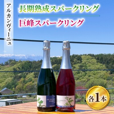 【アルカンヴィーニュ】長期熟成スパークリング&巨峰スパークリングワイン2本セット