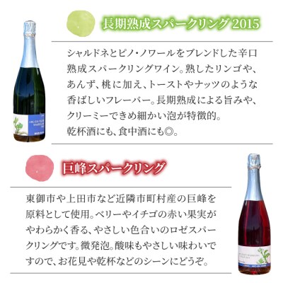 【アルカンヴィーニュ】長期熟成スパークリング&巨峰スパークリングワイン2本セット