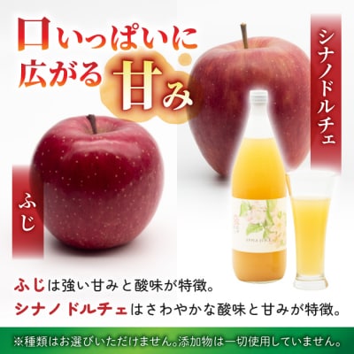 【飯島りんご園】果汁100%りんごジュース(ふじ又はシナノドルチェ)3本
