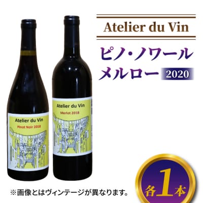 【アトリエデュヴァン】赤ワイン(ピノ・ノワール、メルロー)2020ヴィンテージセット、合計2本