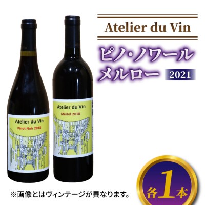 赤ワイン (ピノ・ノワール、メルロー)2021ヴィンテージセット、合計2本【アトリエデュヴァン】