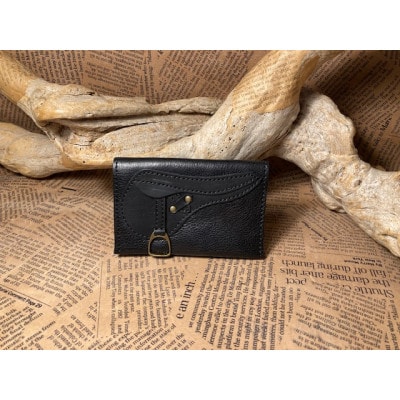 鞍型カード・名刺入れ(マチなし)ブラック