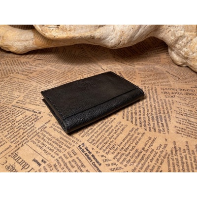 鞍型カード・名刺入れ(マチなし)ブラック