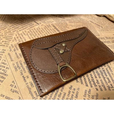 鞍型カード・名刺入れ(マチなし)ダークブラウン