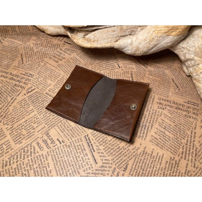 鞍型カード・名刺入れ(マチなし)ダークブラウン