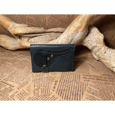 鞍型カード・名刺入れ(マチなし)ネイビー