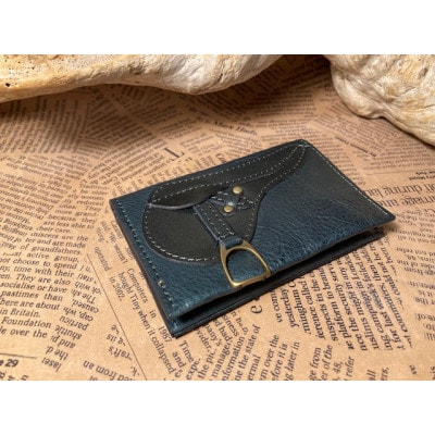 鞍型カード・名刺入れ(マチなし)ネイビー