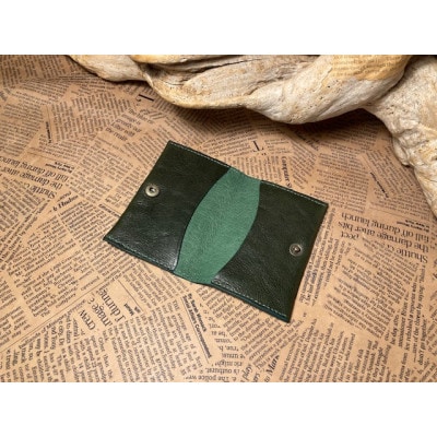 鞍型カード・名刺入れ(マチなし)グリーン