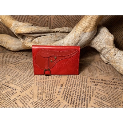 鞍型カード・名刺入れ(マチなし)レッド