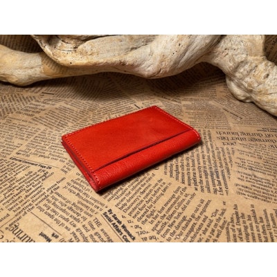 鞍型カード・名刺入れ(マチなし)レッド