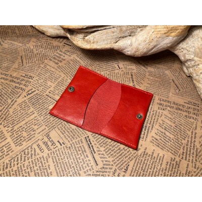 鞍型カード・名刺入れ(マチなし)レッド