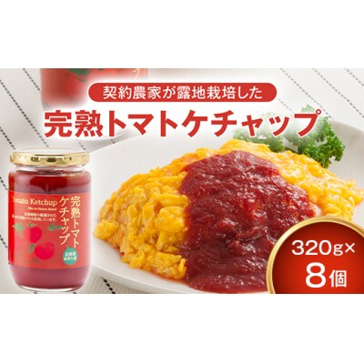 契約農家が露地栽培した完熟トマトケチャップ(320g瓶×8個) n-0068