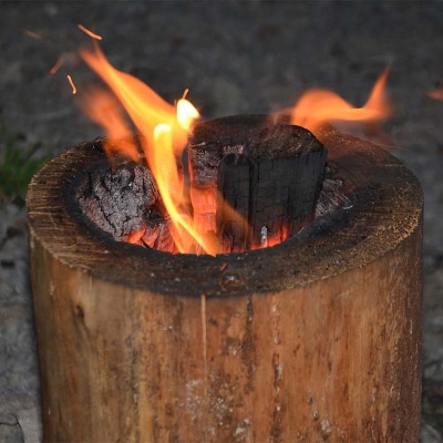 スウェーデントーチ モデル「ファイヤー」(五徳・白樺樹皮・追いだき用カラマツ薪付き) n-0086
