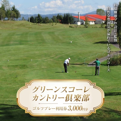 グリーンスコーレカントリー倶楽部ゴルフプレー利用券(3,000円分) n-0071