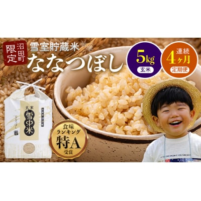  【定期便4ヶ月】ななつぼし 玄米 5kg(5kg×1袋) 2026年5月発送開始 nr-1161