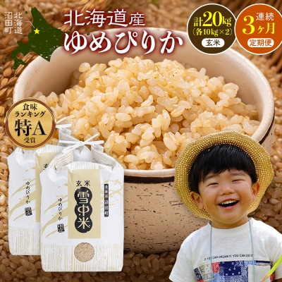 【数量限定】【2026年6月発送開始定期便】令和7年度産 ゆめぴりか玄米 計60kg nr-1402