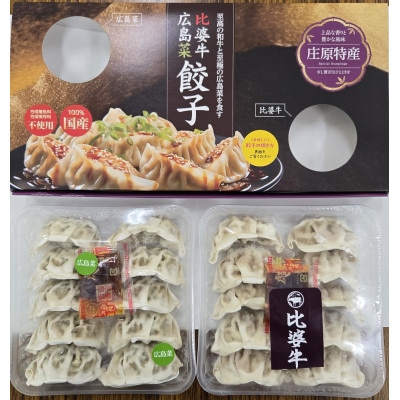 庄原特産　比婆牛・広島菜餃子　計2パック
