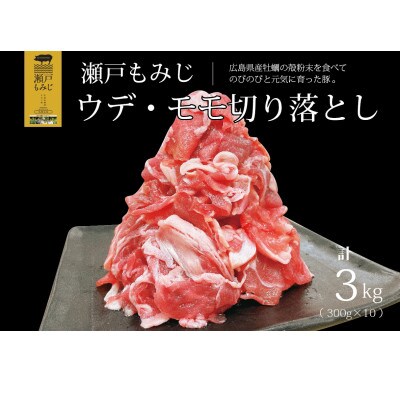【計3kg】庄原産豚肉「瀬戸もみじ」切り落とし　300g×10パック小分けセット