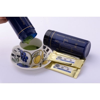 簡単おいしい手摘み宇治抹茶セットA(テアニン柄青)