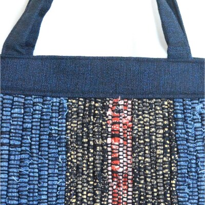 あい工房　さをり織りかばん　濃紺