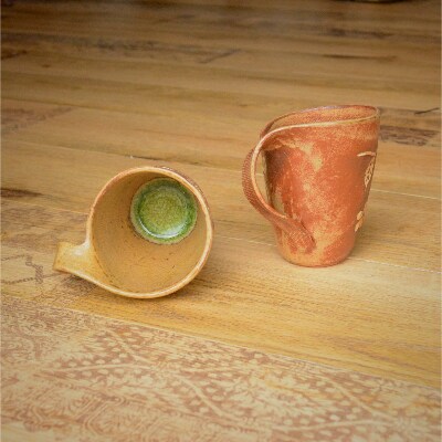 宇治笠取焼き マグカップ(菊)2点セット