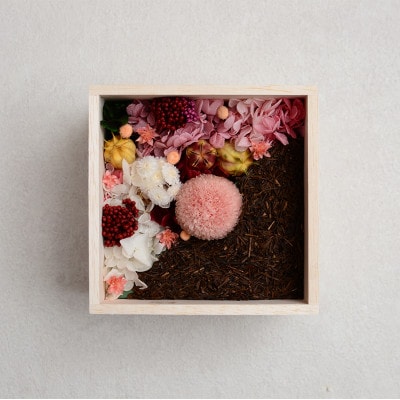 【お花とお茶葉のアレンジメント】茶和花(宇治駅)ピンク4寸