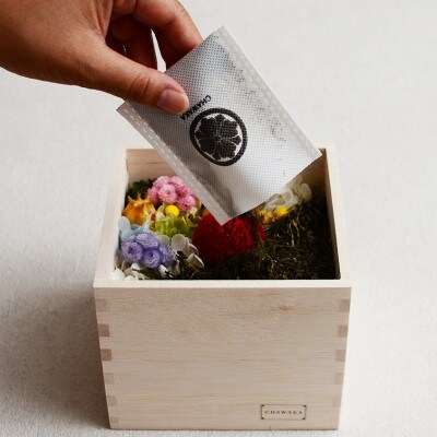 【お花とお茶葉のアレンジメント】茶和花(三室戸)4寸