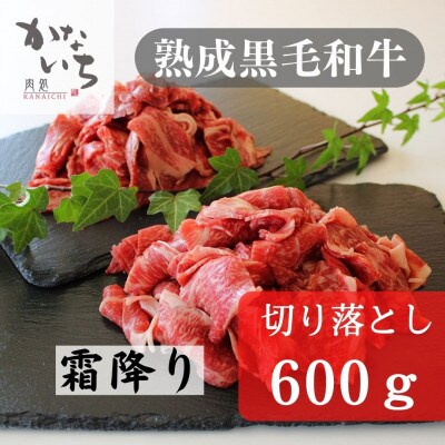 【黒毛和牛】霜降り切り落とし　600g(300g×2)