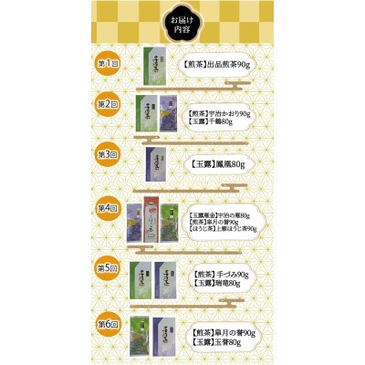 【毎月定期便】《数量限定》宇治高級茶セット(10種) 飲み比べ全6回