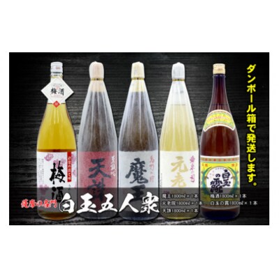 薩摩の名門　白玉五人衆　一升瓶5本セット 5025-2