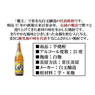 【魔王の姉妹焼酎】白玉の露4本セット(No.2041-1)